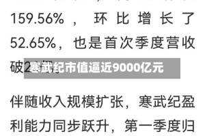 寒武纪市值逼近9000亿元