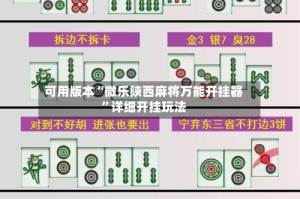 可用版本“微乐陕西麻将万能开挂器”详细开挂玩法