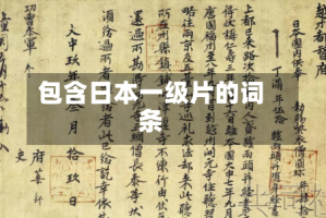 包含日本一级片的词条