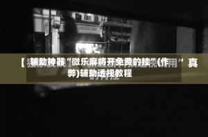 辅助神器“微乐麻将开免费的挂”(作弊)辅助透视教程