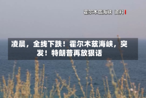 凌晨，全线下跌！霍尔木兹海峡，突发！特朗普再放狠话