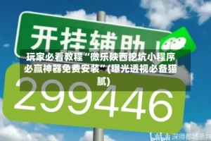 玩家必看教程“微乐陕西挖坑小程序必赢神器免费安装”(曝光透视必备猫腻)