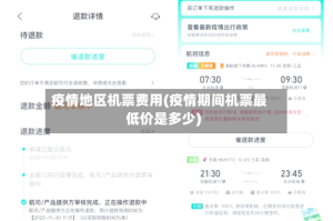 疫情地区机票费用(疫情期间机票最低价是多少)