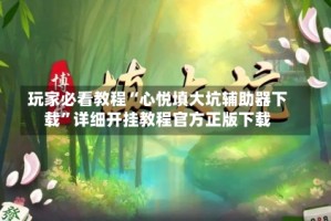 玩家必看教程“心悦填大坑辅助器下载”详细开挂教程官方正版下载