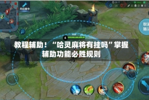 教程辅助！“哈灵麻将有挂吗”掌握辅助功能必胜规则