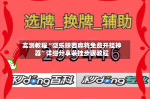 实测教程“微乐陕西麻将免费开挂神器”详细分享装挂步骤教程