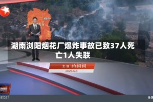湖南浏阳烟花厂爆炸事故已致37人死亡1人失联