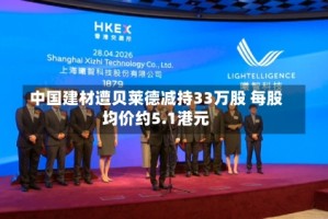 中国建材遭贝莱德减持33万股 每股均价约5.1港元