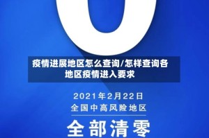 疫情进展地区怎么查询/怎样查询各地区疫情进入要求