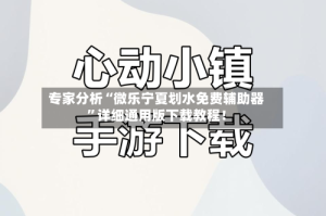 专家分析“微乐宁夏划水免费辅助器”详细通用版下载教程！