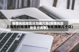 疫情风险地区分为哪几类(疫情风险地区分类表)