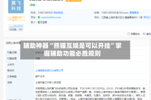 辅助神器“熊猫互娱是可以开挂”掌握辅助功能必胜规则
