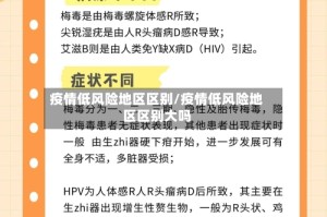 疫情低风险地区区别/疫情低风险地区区别大吗