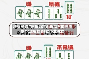 秒懂经验“微乐麻将小程序万能开挂器”(透视挂)辅助下载教程