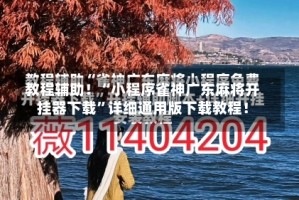 教程辅助！“小程序雀神广东麻将开挂器下载”详细通用版下载教程！