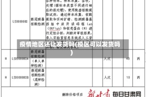 疫情地区还让发货吗(疫区可以发货吗)