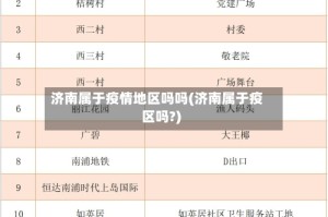 济南属于疫情地区吗吗(济南属于疫区吗?)