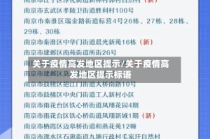 关于疫情高发地区提示/关于疫情高发地区提示标语