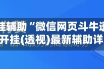 万能开挂辅助“微信网页斗牛透视软件”开挂(透视)最新辅助详细