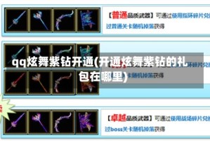 qq炫舞紫钻开通(开通炫舞紫钻的礼包在哪里)