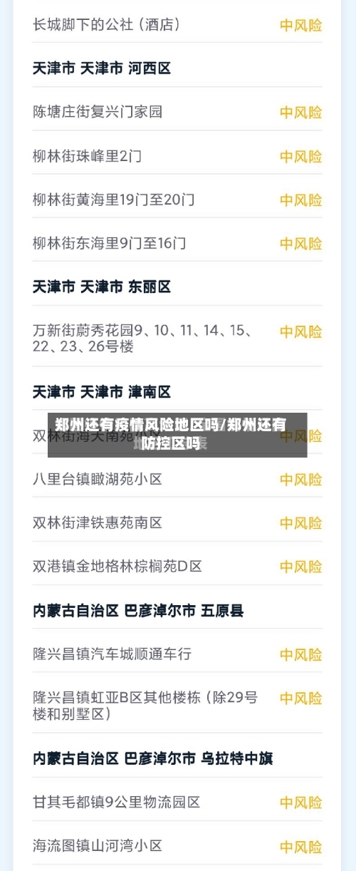 郑州还有疫情风险地区吗/郑州还有防控区吗-第2张图片