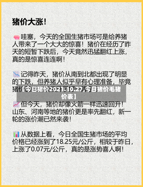 【今日猪价2021.10.27,今日猪价毛猪价表】-第1张图片