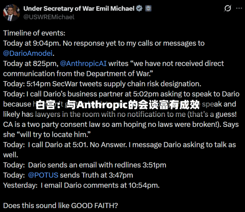 白宫：与Anthropic的会谈富有成效-第1张图片