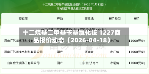十二烷基二甲基苄基氯化铵 1227商品报价动态（2026-04-18）-第1张图片