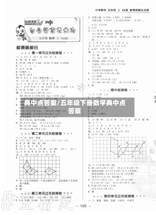 典中点答案/五年级下册数学典中点答案-第2张图片