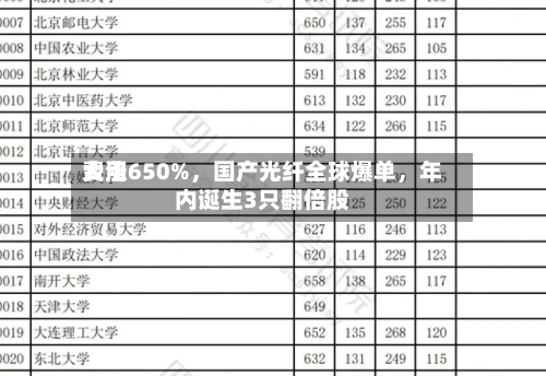 费用大涨650%	，国产光纤全球爆单，年内诞生3只翻倍股-第2张图片