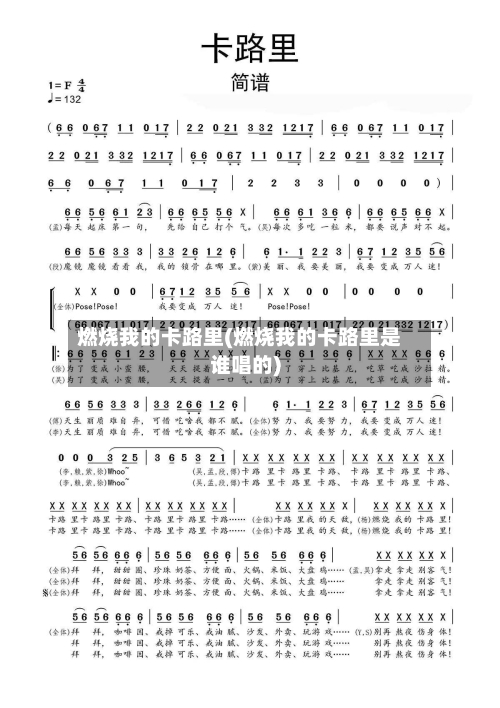燃烧我的卡路里(燃烧我的卡路里是谁唱的)-第1张图片