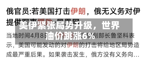 美伊紧张局势升级，世界油价跳涨6%-第3张图片