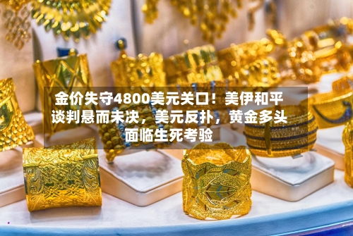 金价失守4800美元关口！美伊和平谈判悬而未决，美元反扑，黄金多头面临生死考验-第2张图片