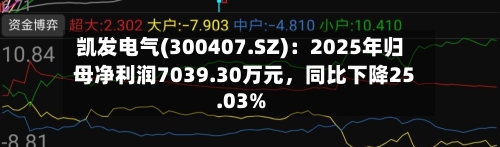 凯发电气(300407.SZ)：2025年归母净利润7039.30万元，同比下降25.03%-第1张图片