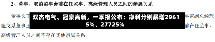 双杰电气、冠豪高新	，一季报公布：净利分别暴增29615%	、27725%-第3张图片