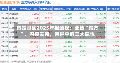 睿昂基因2025年报透视：业绩“塌方”、内控失序	，困境中的三大隐忧-第3张图片