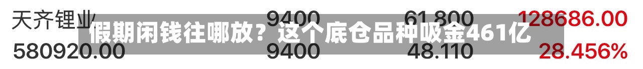 假期闲钱往哪放？这个底仓品种吸金461亿-第3张图片