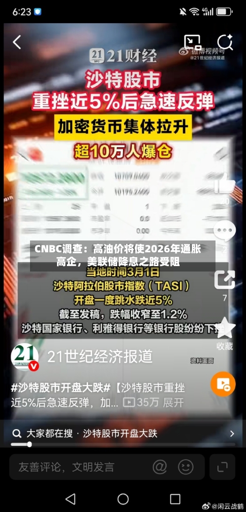 CNBC调查：高油价将使2026年通胀高企	，美联储降息之路受阻-第1张图片