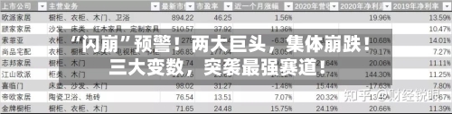 “闪崩”预警！两大巨头，集体崩跌！三大变数，突袭最强赛道！-第1张图片