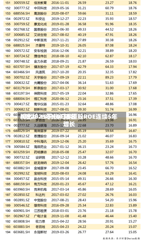 A股2025年ROE排名榜出炉 15只热门赛道股ROE连续5年增长-第2张图片