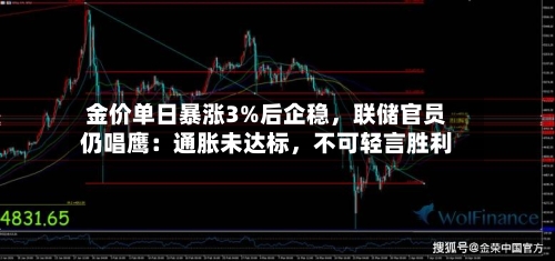 金价单日暴涨3%后企稳，联储官员仍唱鹰：通胀未达标	，不可轻言胜利-第3张图片