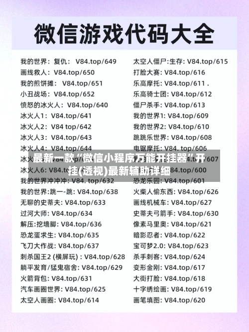最新一款“微信小程序万能开挂器	”开挂(透视)最新辅助详细-第1张图片