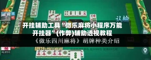 开挂辅助工具“微乐麻将小程序万能开挂器	”(作弊)辅助透视教程-第2张图片