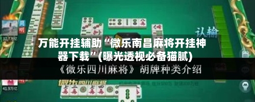 万能开挂辅助“微乐南昌麻将开挂神器下载”(曝光透视必备猫腻)-第1张图片
