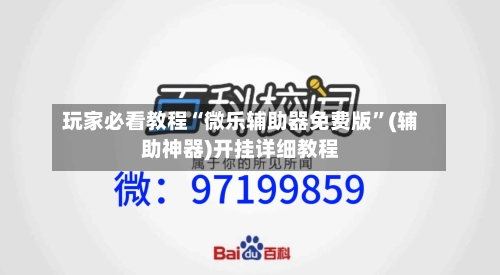 玩家必看教程“微乐辅助器免费版”(辅助神器)开挂详细教程-第2张图片