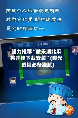 强力推荐“微乐湖北麻将开挂下载安装”(曝光透视必备猫腻)-第3张图片