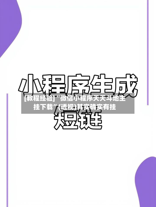 [教程经验]“微信小程序天天斗地主挂下载	”(透视)其实确实有挂-第2张图片