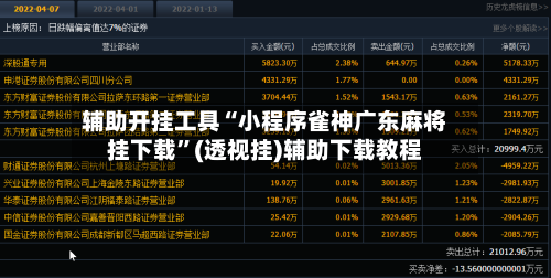辅助开挂工具“小程序雀神广东麻将挂下载”(透视挂)辅助下载教程-第1张图片