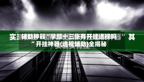 辅助神器“掌酷十三张有开挂透视吗	”开挂神器{透视辅助}全揭秘-第2张图片
