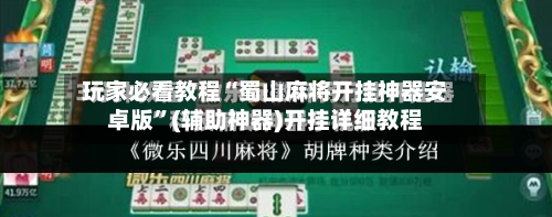 玩家必看教程“蜀山麻将开挂神器安卓版”(辅助神器)开挂详细教程-第2张图片